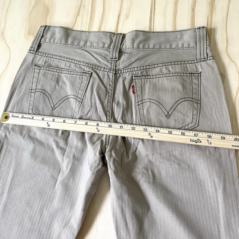 Levis Womens Tan Pants Size 8 M Herringbone Stripe Y2K Flared Slacks - Picture 7 of 8